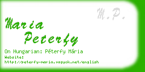 maria peterfy business card